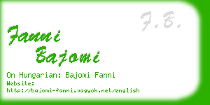 fanni bajomi business card